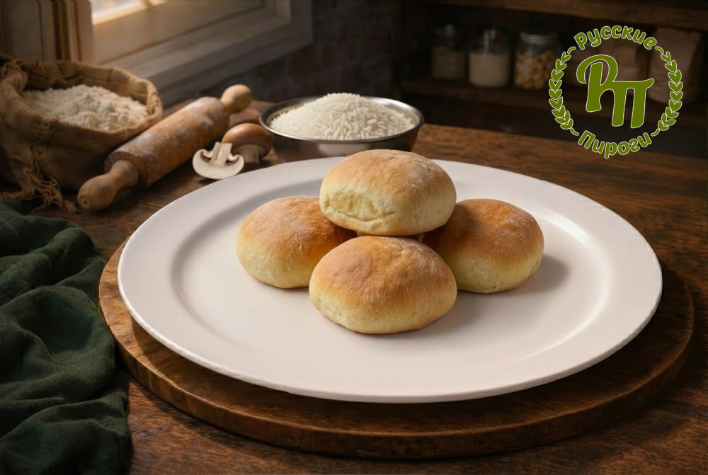 Постные пирожки с рисом и грибами 5 шт