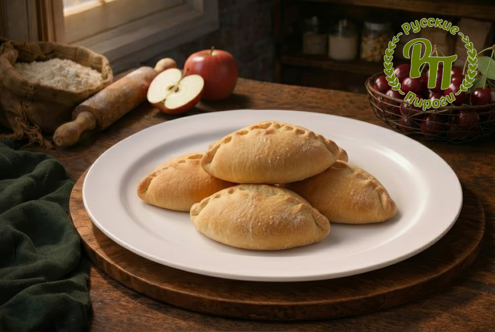Постные пирожки с вишней и яблоком 5 шт