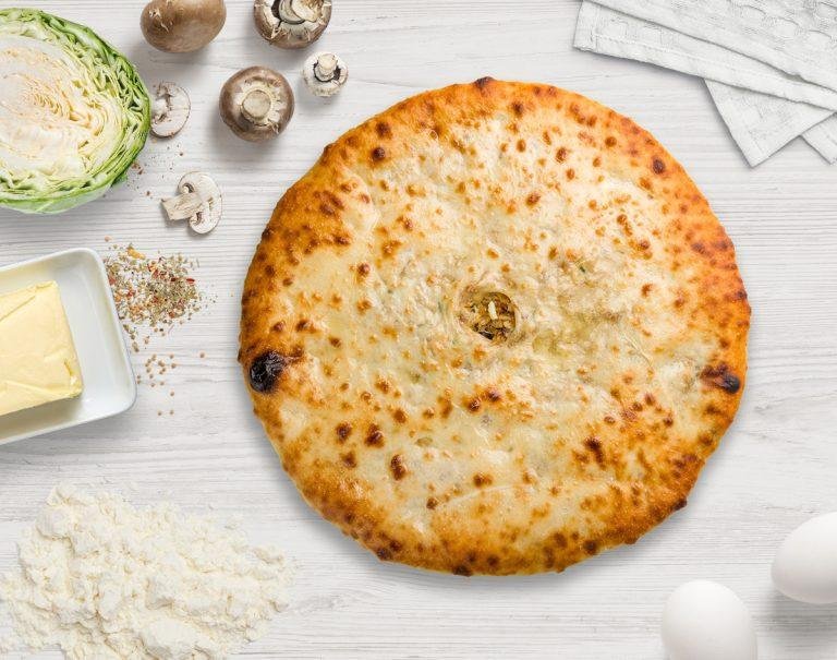 Постный осетинский пирог с Капустой и Грибами 