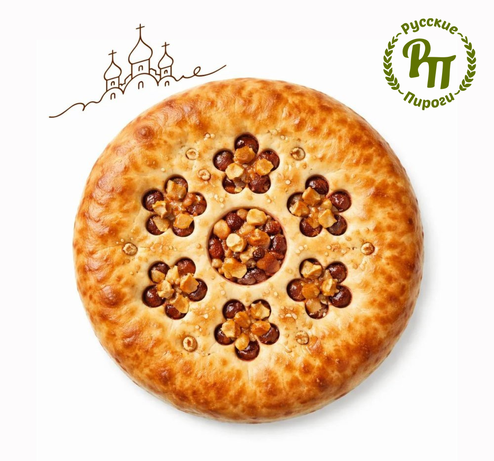 Постный пирог с яблоком, орехом и изюмом