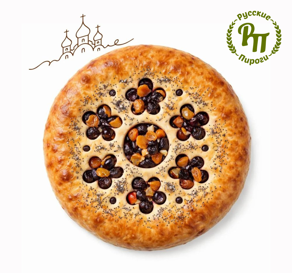 Постный пирог с маком и сухофруктами