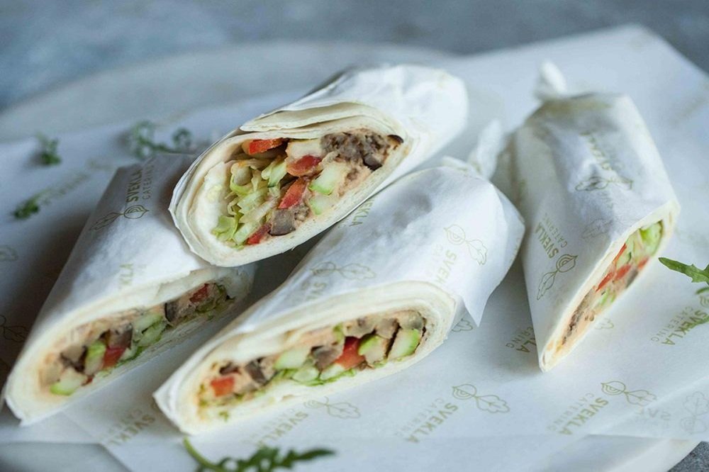 Ролл сэндвич с хумусом и овощами 8 шт.