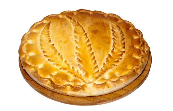 Русский пирог с индейкой, картофелем и грибами