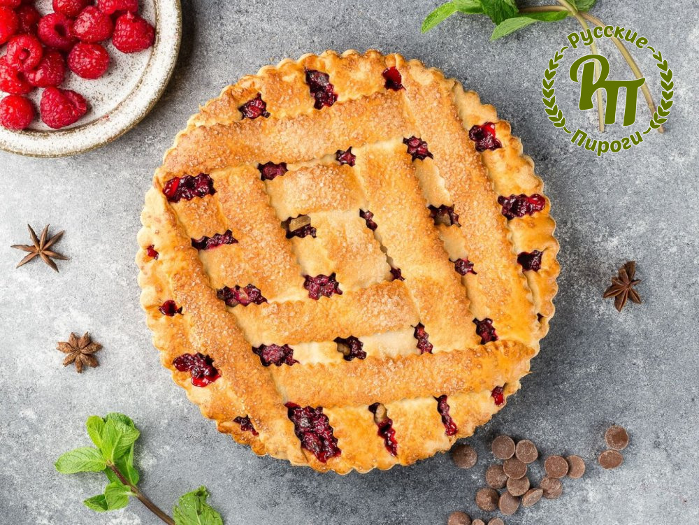 Тарт с малиной и темным шоколадом