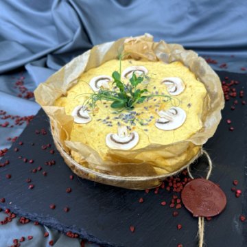 Бельгийский чизкейк с грибами и курой