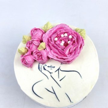 Бенто торт «Девушка-пион»