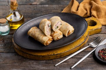 Блинчики с ветчиной и сыром (4шт)
