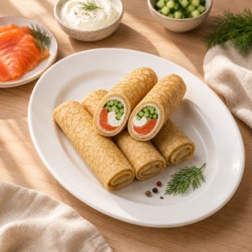 Блинные роллы «Красная рыба и сыр» 4 шт