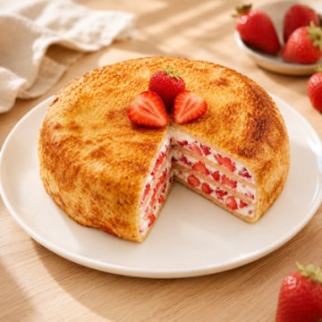 Блинный торт с клубникой и кремом