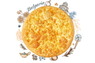 Болгарская пицца Маргарита с моцареллой и сливочным соусом 