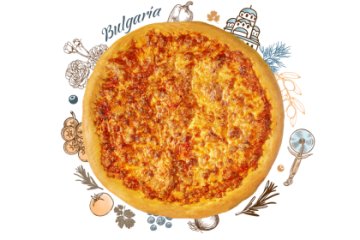 Болгарская пицца Маргарита с моцареллой и томатным соусом