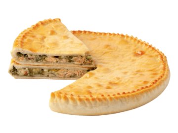 Фирменный пирог с горбушей, шпинатом и сыром