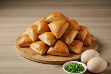 Фуршетные пирожки зеленый лук и яйцо 25 шт