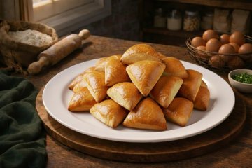 Фуршетные пирожки зеленый лук и яйцо 25 шт