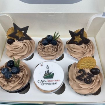 Капкейки 23 февраля со звездами