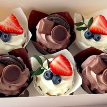 Капкейки «Клубника и ириска»