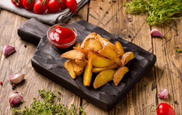 Картофель по-деревенски + кетчуп