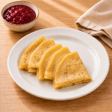 Классические блины с малиновым джемом 5 шт