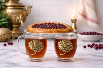 Купеческие кружки "Пионы"  2 шт