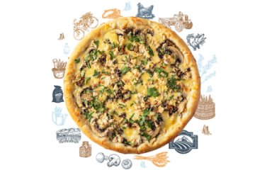 Лоранская пицца с курицей и ароматными шампиньонами