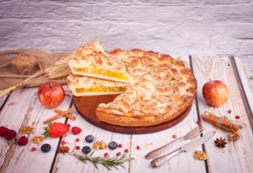 Осетинский пирог с яблоками и вишней