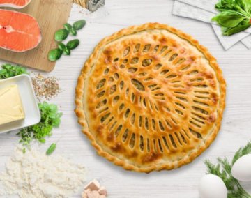 Осетинский пирог с Семгой и Шпинатом