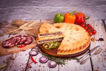 Осетинский пирог с сыром и зеленью