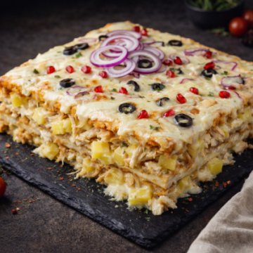 Пицца-пирог «Курочка с ананасом по-гавайски»