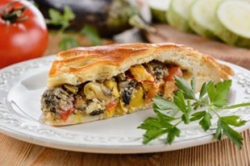 Пирог постный с овощами гриль