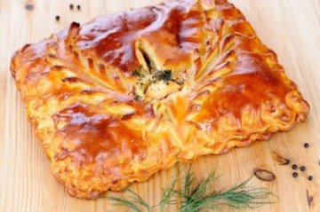 Пирог постный с сёмгой