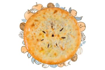 Пирог с яблоком, орехом и изюмом