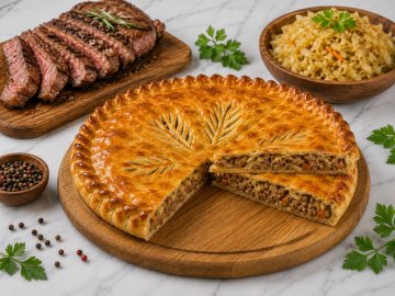 Пирог с говядиной и квашеной капустой, 1 шт.