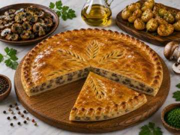 Пирог с грибами и картофелем, 1 шт.