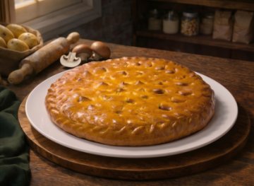 Пирог с картофелем и грибами, 1 шт.