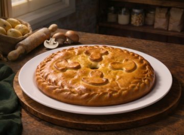Пирог с картофелем и грибами