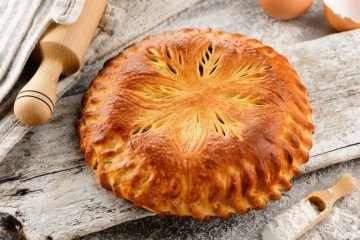 Пирог с курицей и грибами