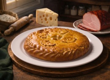 Пирог с ветчиной и сыром