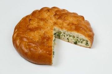 Пирог с зелёным луком и яйцом