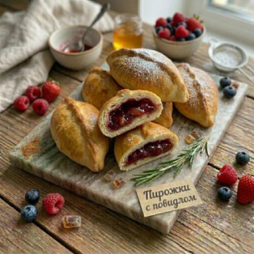 Пирожки с яблочным повидлом 500г