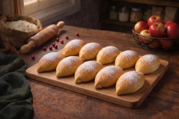 Пирожки с брусникой и яблоками 400гр