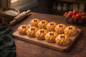 Пирожки с клубникой,10 шт.