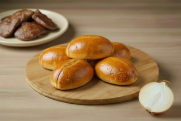 Пирожки с печенью и луком 5 шт