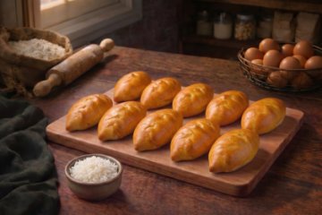 Пирожки с рисом и яйцом,10 шт.