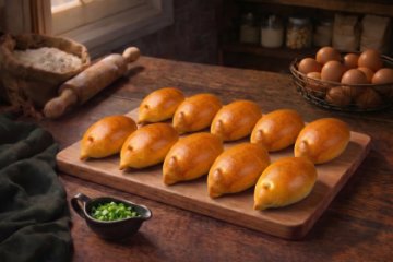 Пирожки с зеленым луком и яйцом 400гр