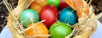 Подарочная корзина с яйцами