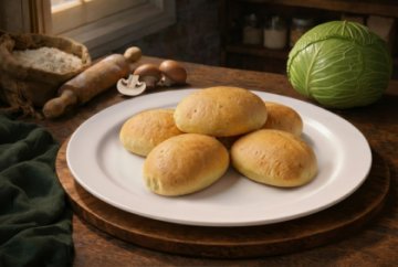 Постные пирожки с капустой и грибами 5 шт