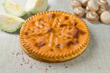 Осетинский пирог с капустой и грибами