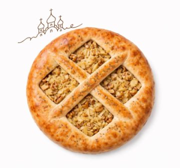 Постный пирог с капустой и орехами