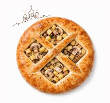 Постный пирог с картофелем и грибами