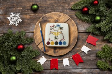 Пряник-раскраска "Мешок с подарками"